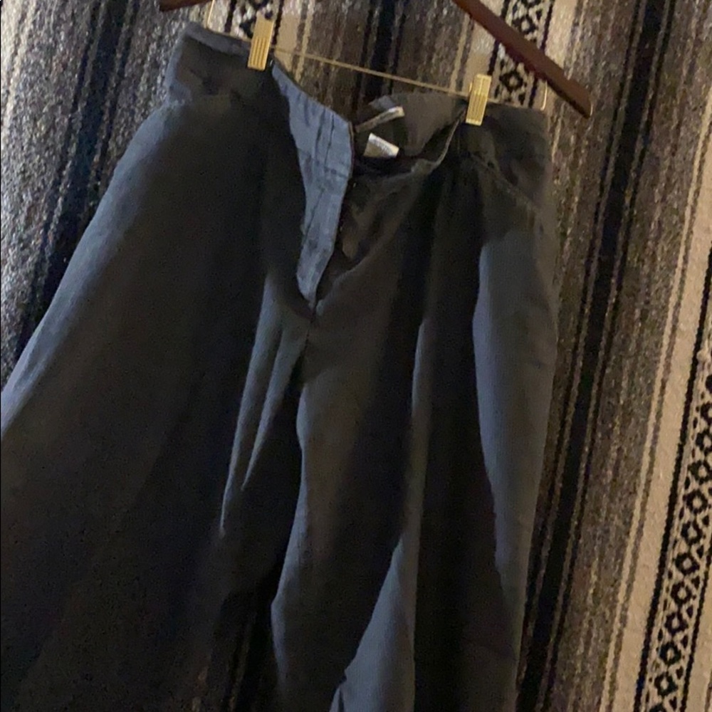 Black crop pants a little wide at bottom
